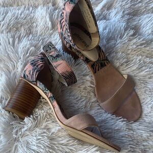 Jeffrey Campbell Purdy Floral Pink and Tan Heels